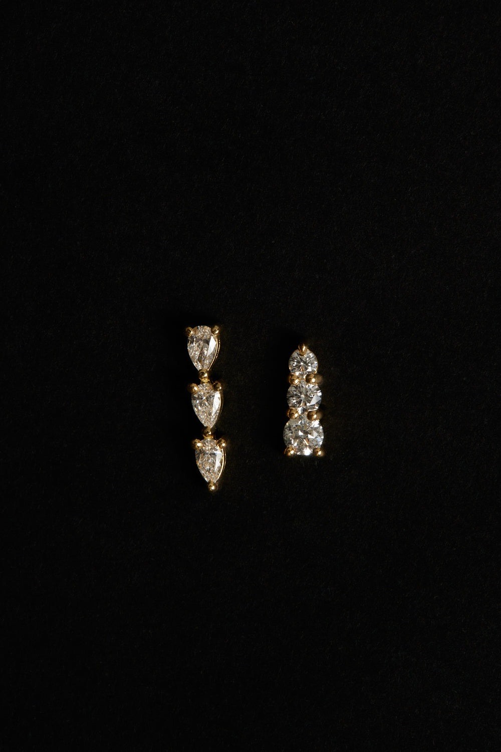 Pear Diamond Bar Earrings | 18K Yellow Gold| Natasha Schweitzer
