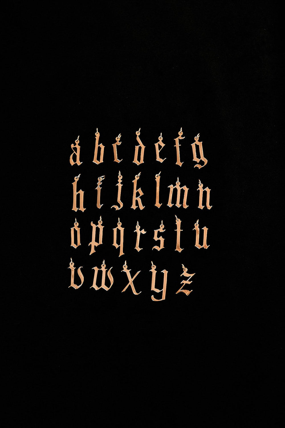 Gothic Letter Necklace | 9K Rose Gold