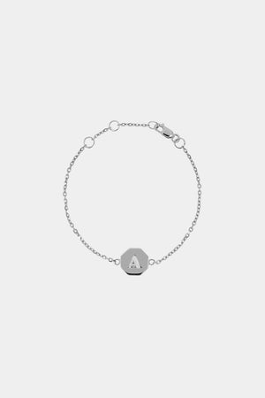 Baby Letter Bracelet | 9K White Gold | Natasha Schweitzer
