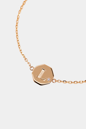 Letter Bracelet | 9K Rose Gold | Natasha Schweitzer