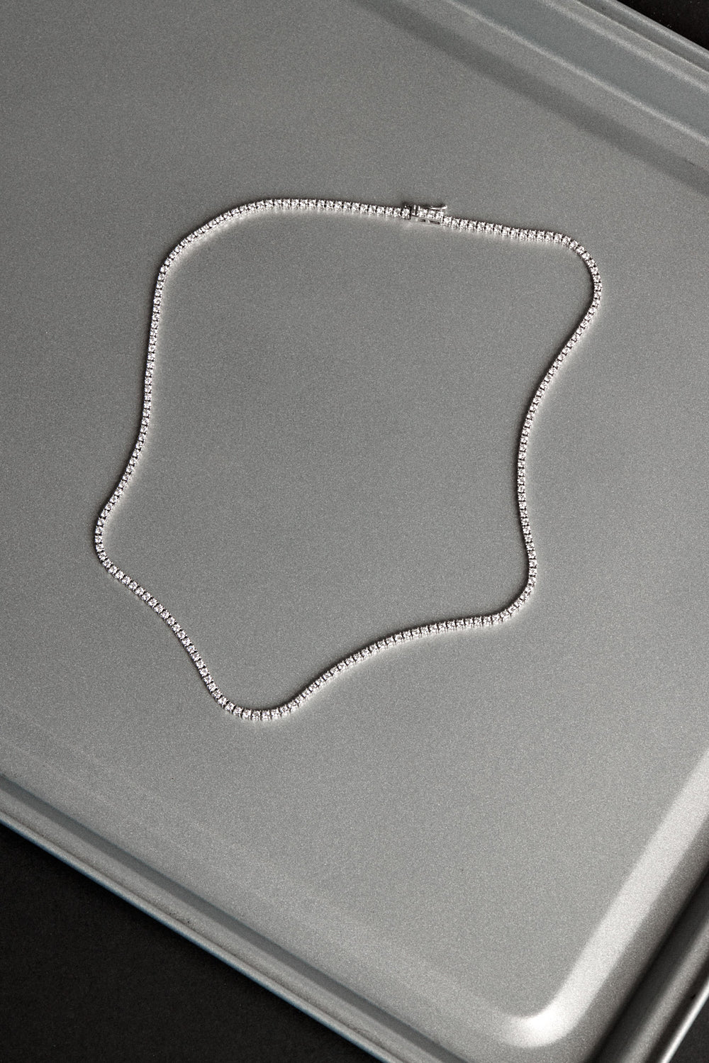 Small Tennis Necklace | 18K White Gold| Natasha Schweitzer