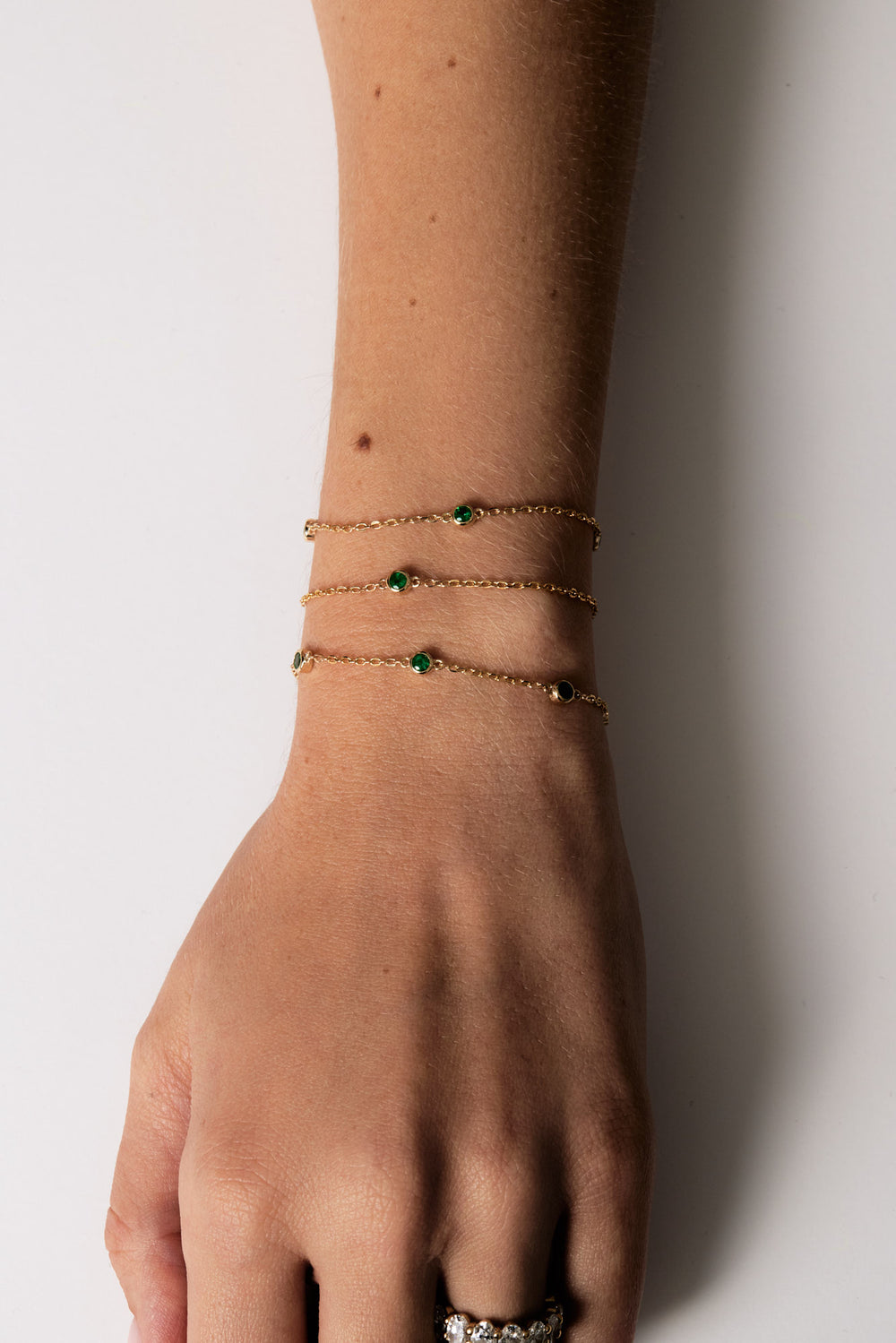 5 Emerald Bracelet | 9K Yellow Gold
