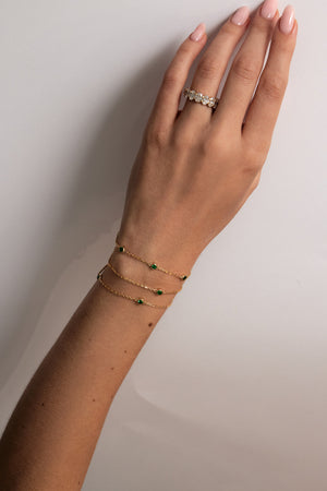 3 Emerald Bracelet | 9K Yellow Gold | Natasha Schweitzer