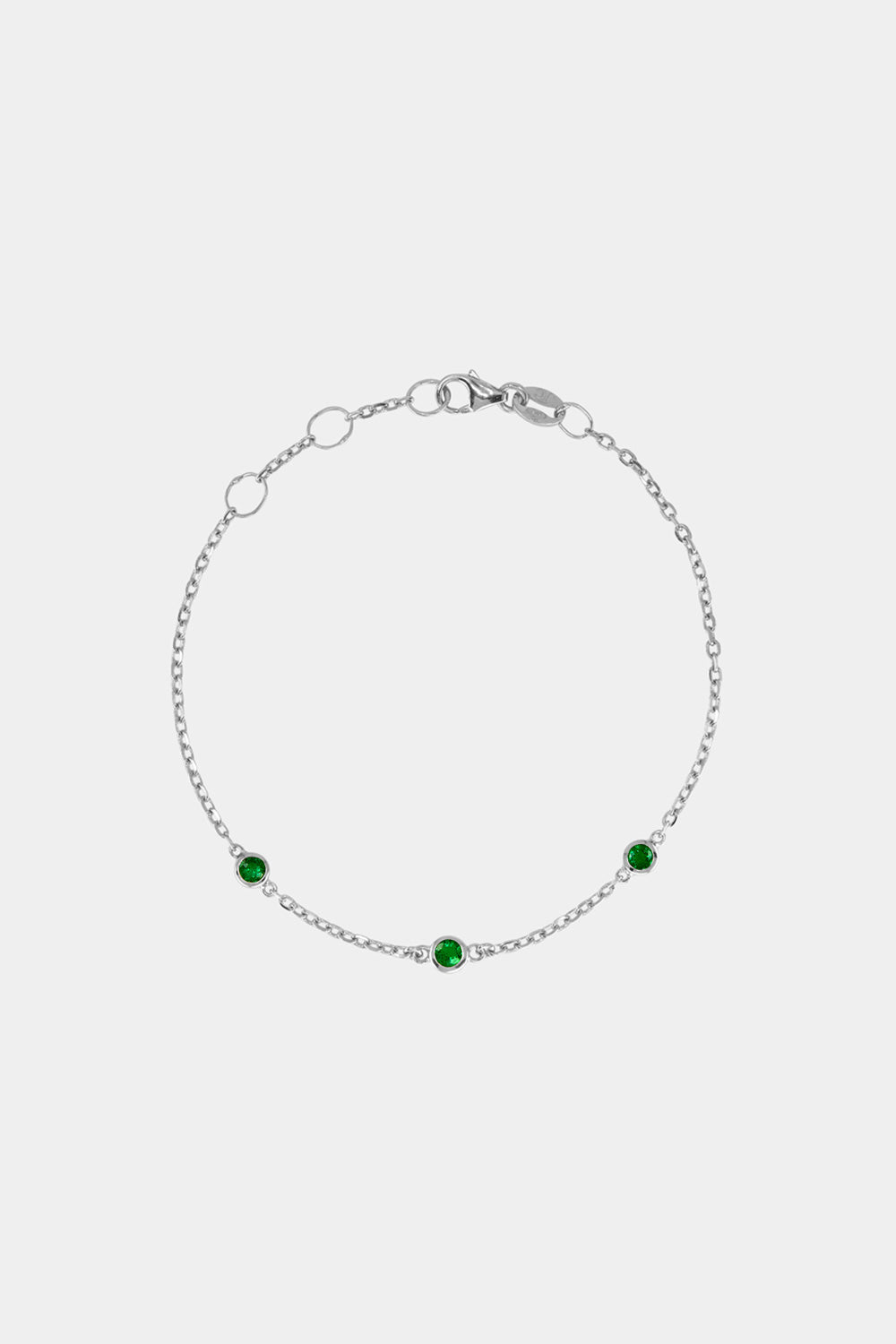 3 Emerald Bracelet | 9K White Gold