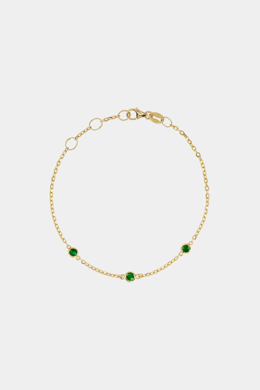 3 Emerald Bracelet | 9K Yellow Gold