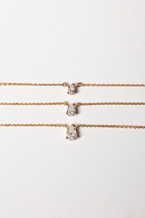 Pear Diamond Necklace | 18K Gold | Natasha Schweitzer