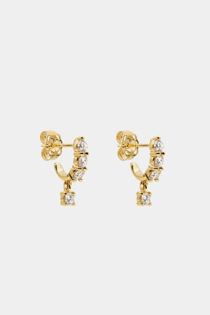 Diamond Georgie Hoops with Diamond Drop | 18K Yellow Gold, More options available | Natasha Schweitzer