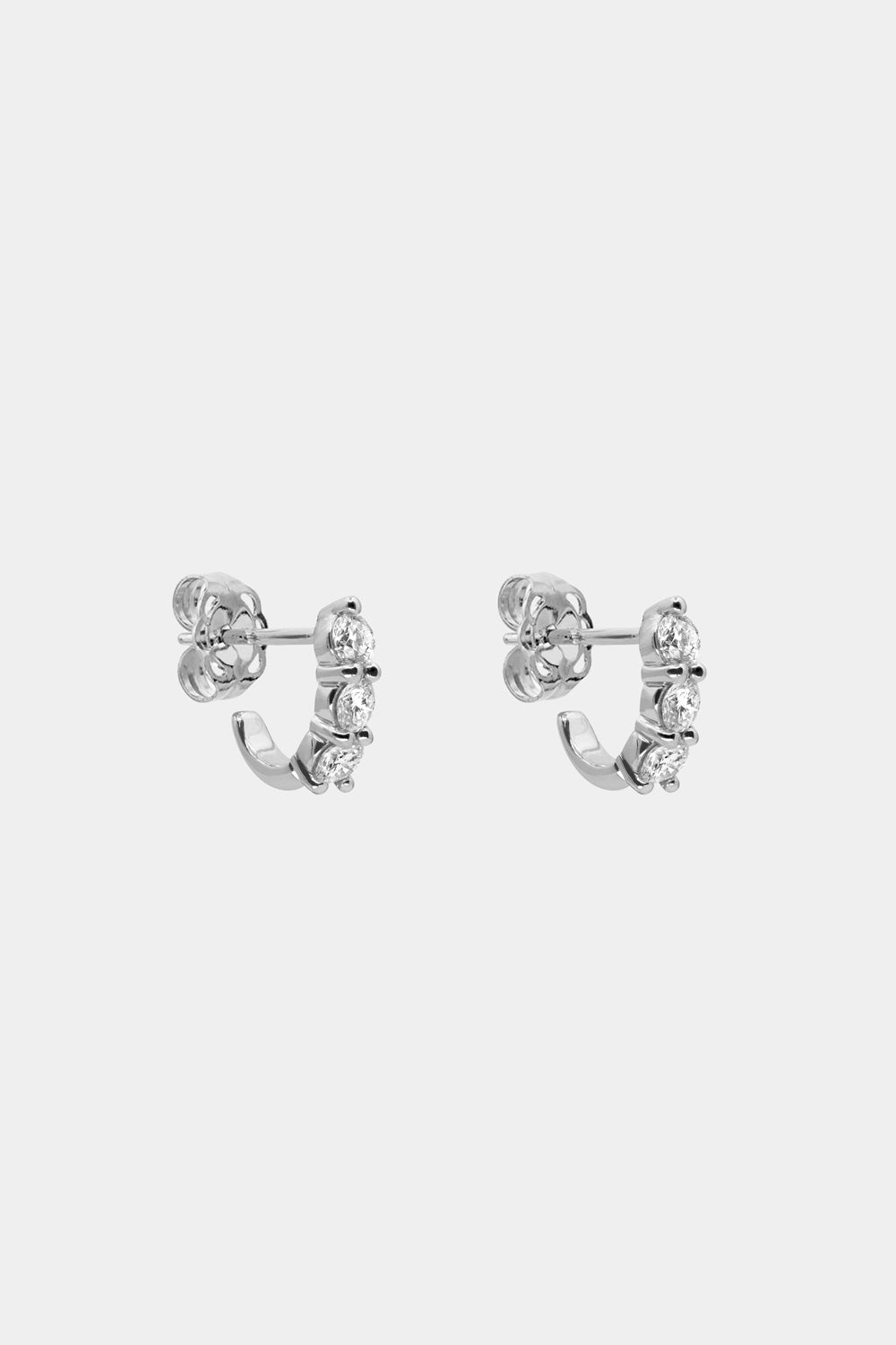 Diamond Georgie Hoops | 18K White Gold, More sizes available