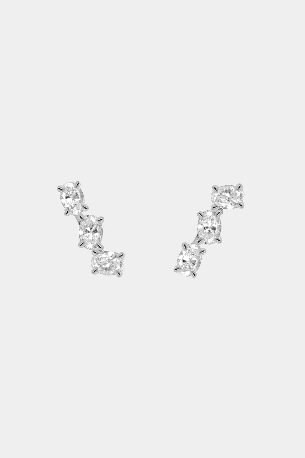 Gigi Oval Diamond Studs | 18K White Gold