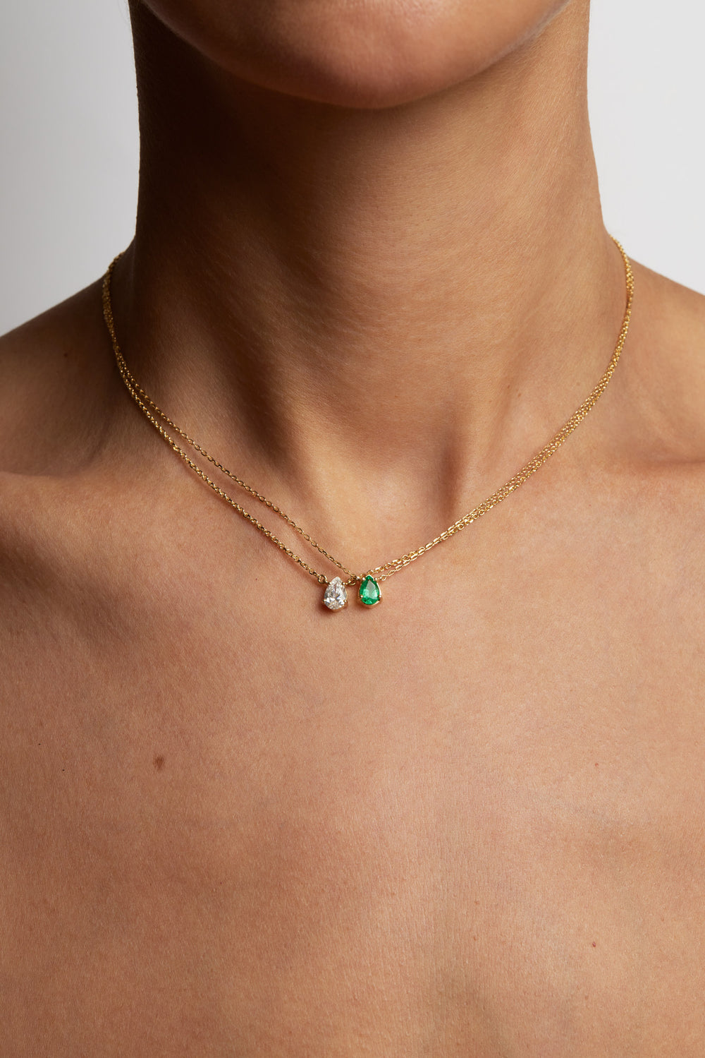 Pear Diamond Necklace | 18K Gold
