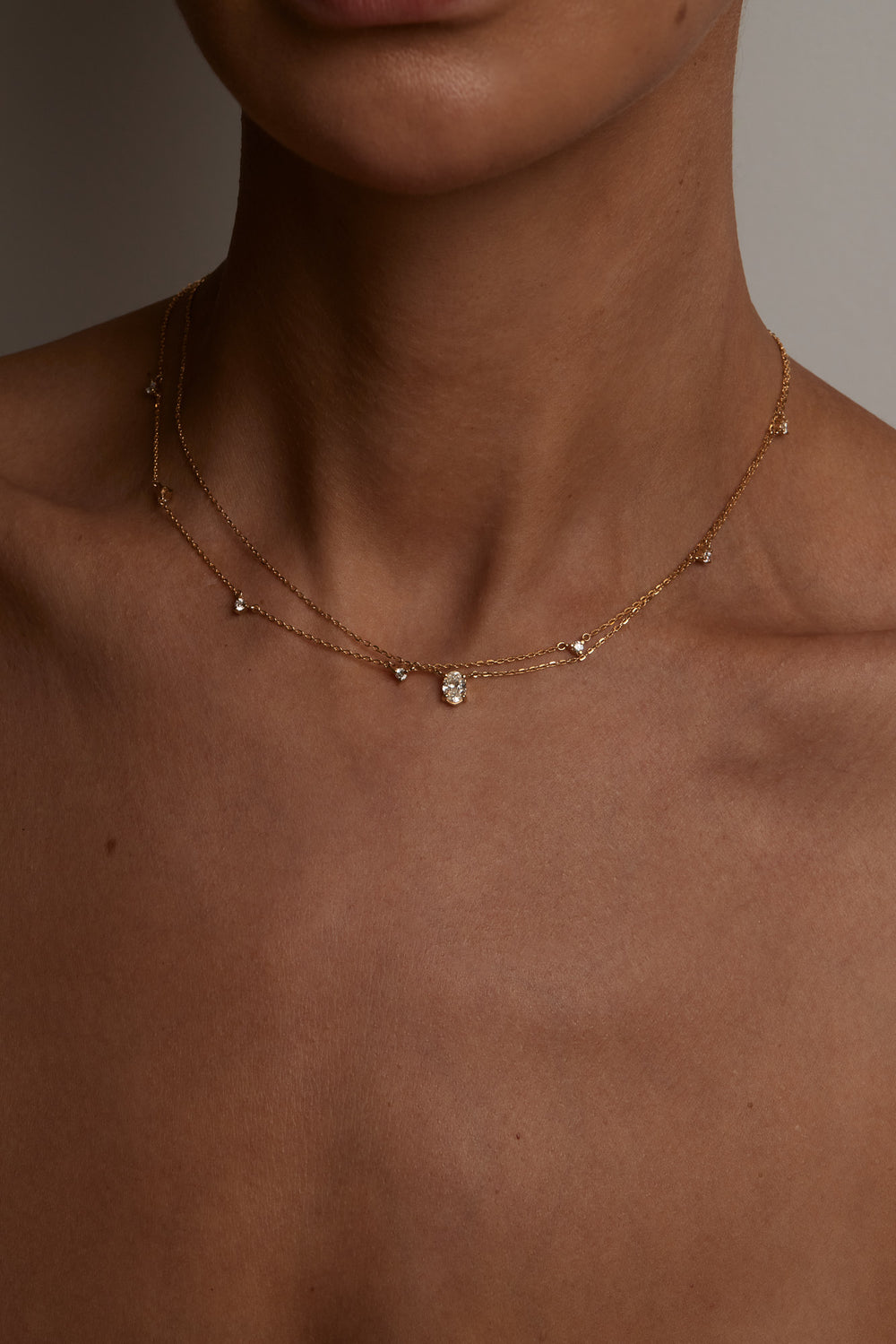 7 Round Diamond Necklace | Yellow Gold| Natasha Schweitzer