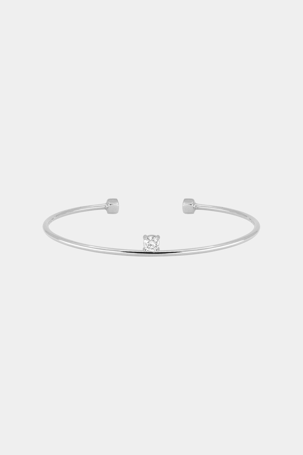 Jolie Cuff with Floating Diamond | 9K White Gold