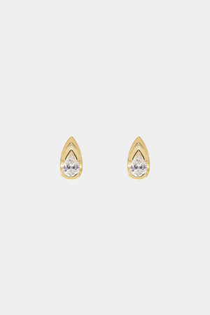 Mini Pear Diamond Studs | 18K Yellow Gold | Natasha Schweitzer