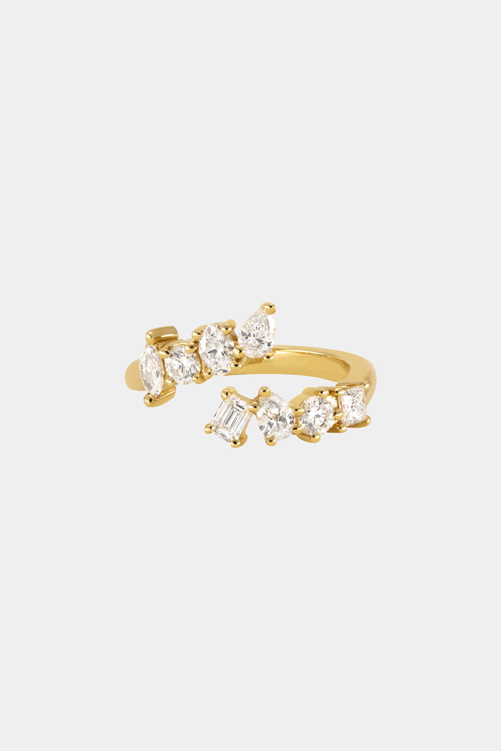 Mini Scattered Diamond Wrap Ring | 18K Yellow Gold