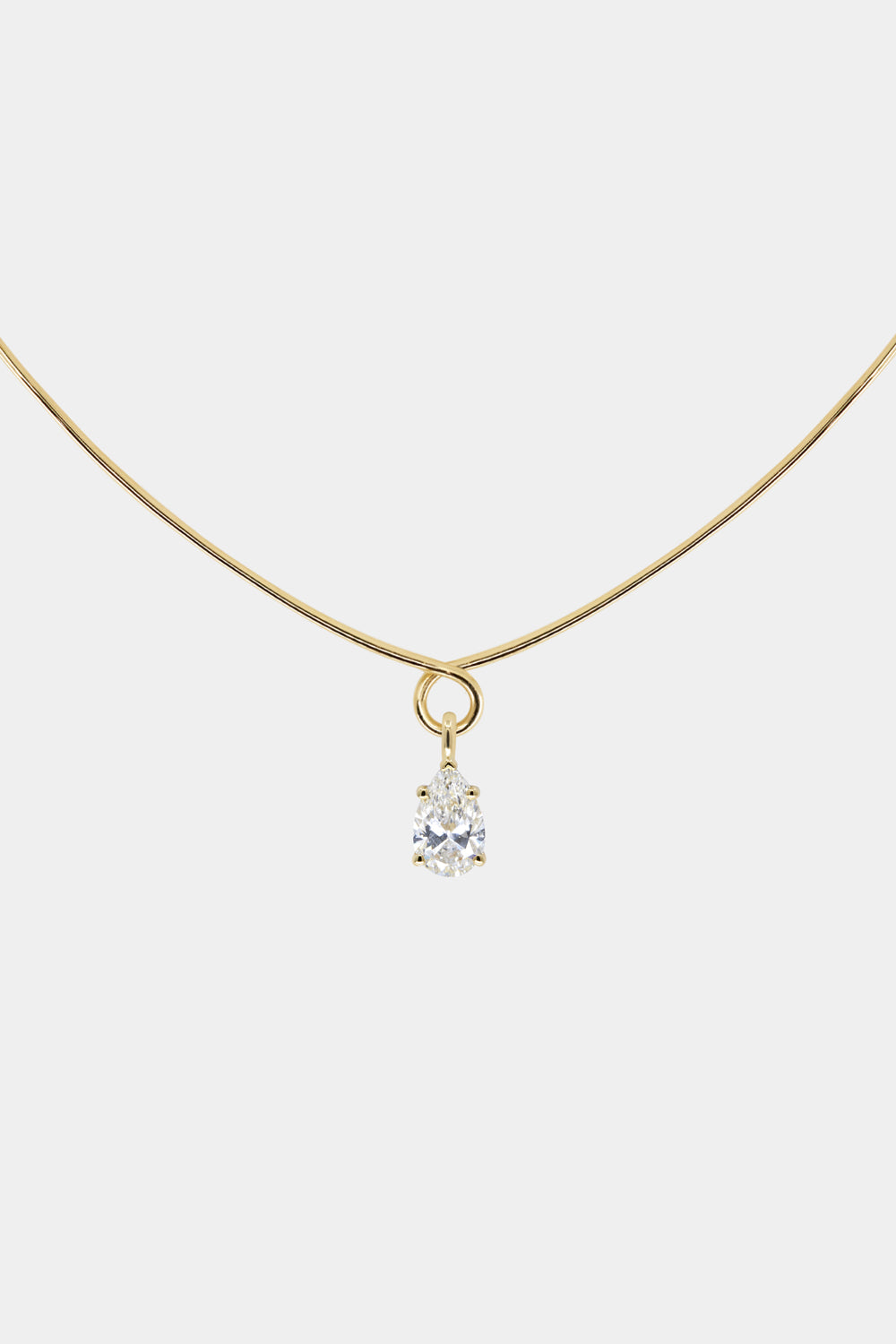 Omega Loop Necklace with Diamond | 18K Yellow Gold