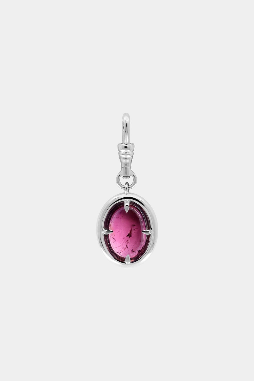 Pink Oval Tourmaline Attachment | Silver or White Gold, more options available