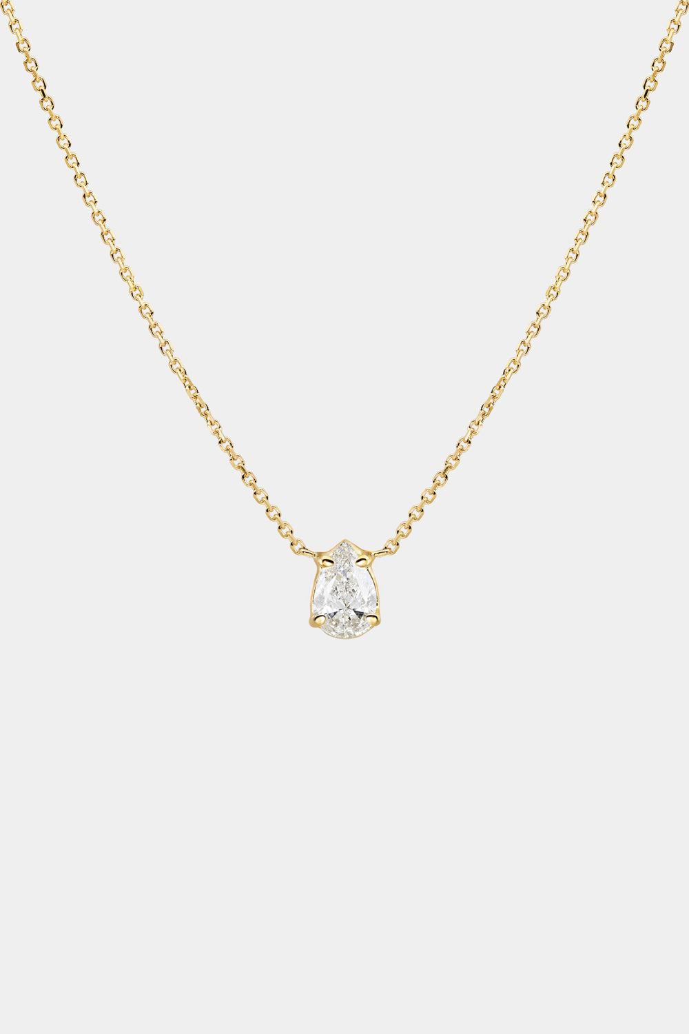 Pear Diamond Necklace | 18K Gold