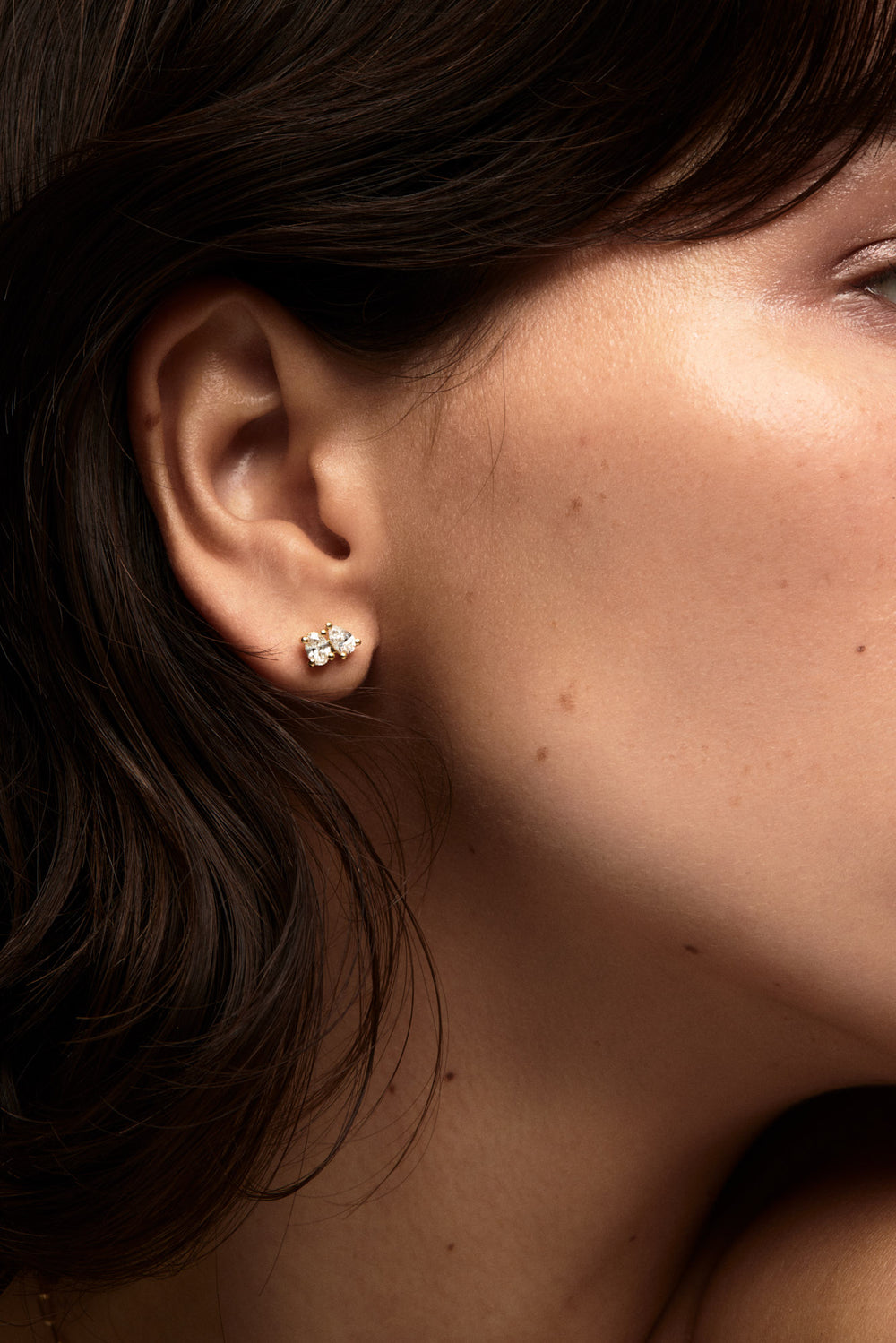 Toi et Moi Earring | 18K Yellow Gold, more diamond options available| Natasha Schweitzer