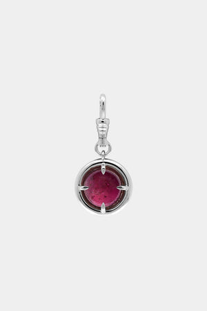 Pink Round Tourmaline Attachment | Silver or White Gold, More options available | Natasha Schweitzer
