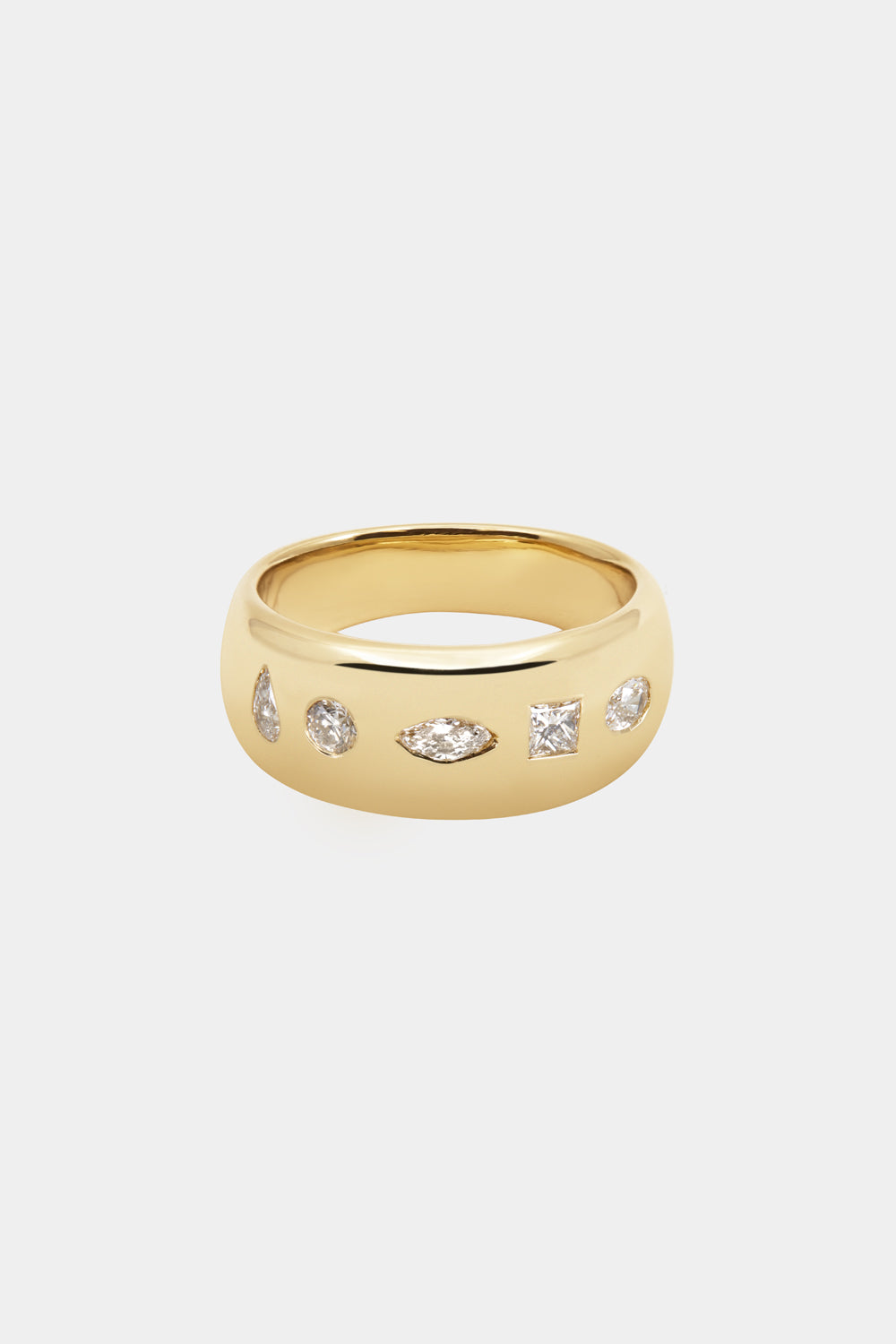 Scattered Diamond Blob Ring | 18K Yellow Gold