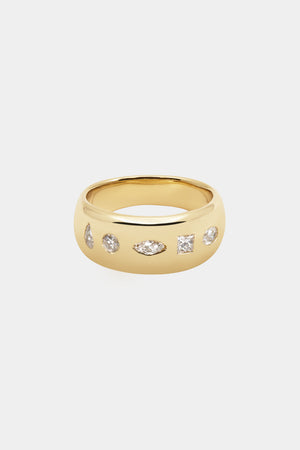 Scattered Diamond Blob Ring | 18K Yellow Gold | Natasha Schweitzer