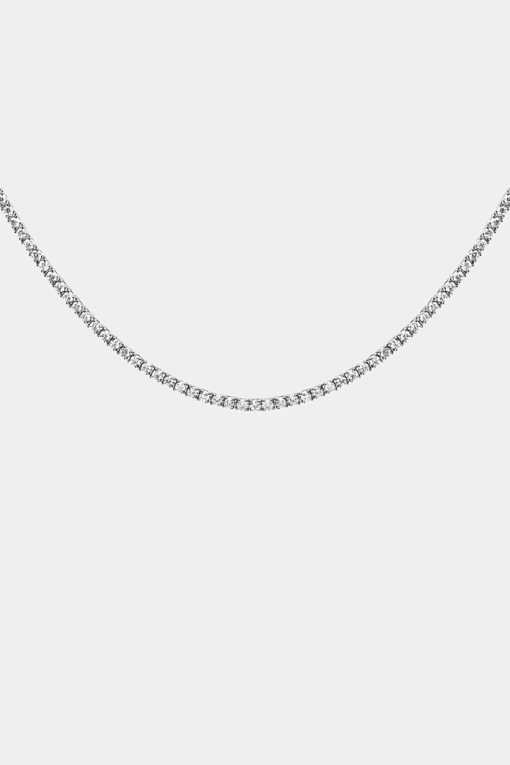 Small Tennis Necklace | 18K White Gold