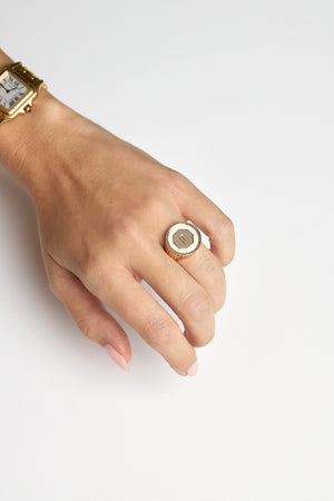 Large Letter Ring | 9K White Gold | Natasha Schweitzer
