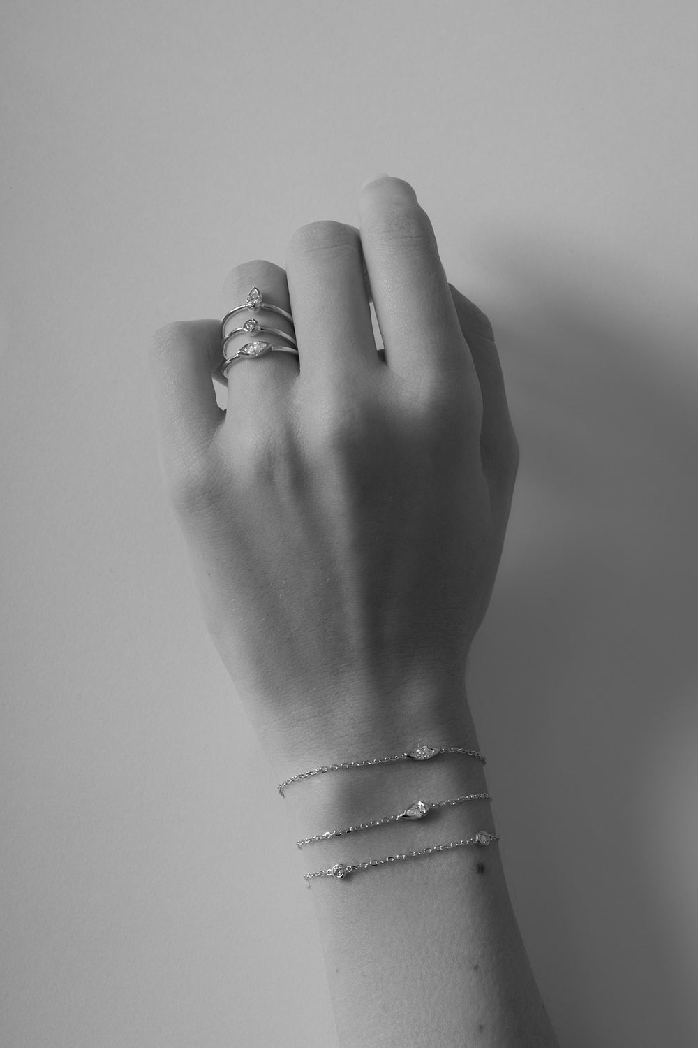Pear Diamond Bracelet | 9K White Gold| Natasha Schweitzer