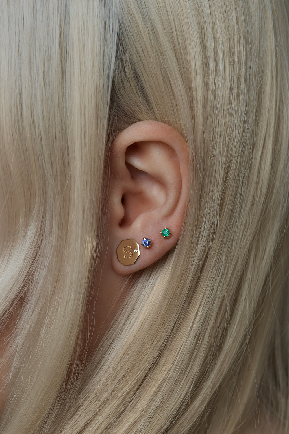 Letter Earrings | 9K Yellow Gold| Natasha Schweitzer