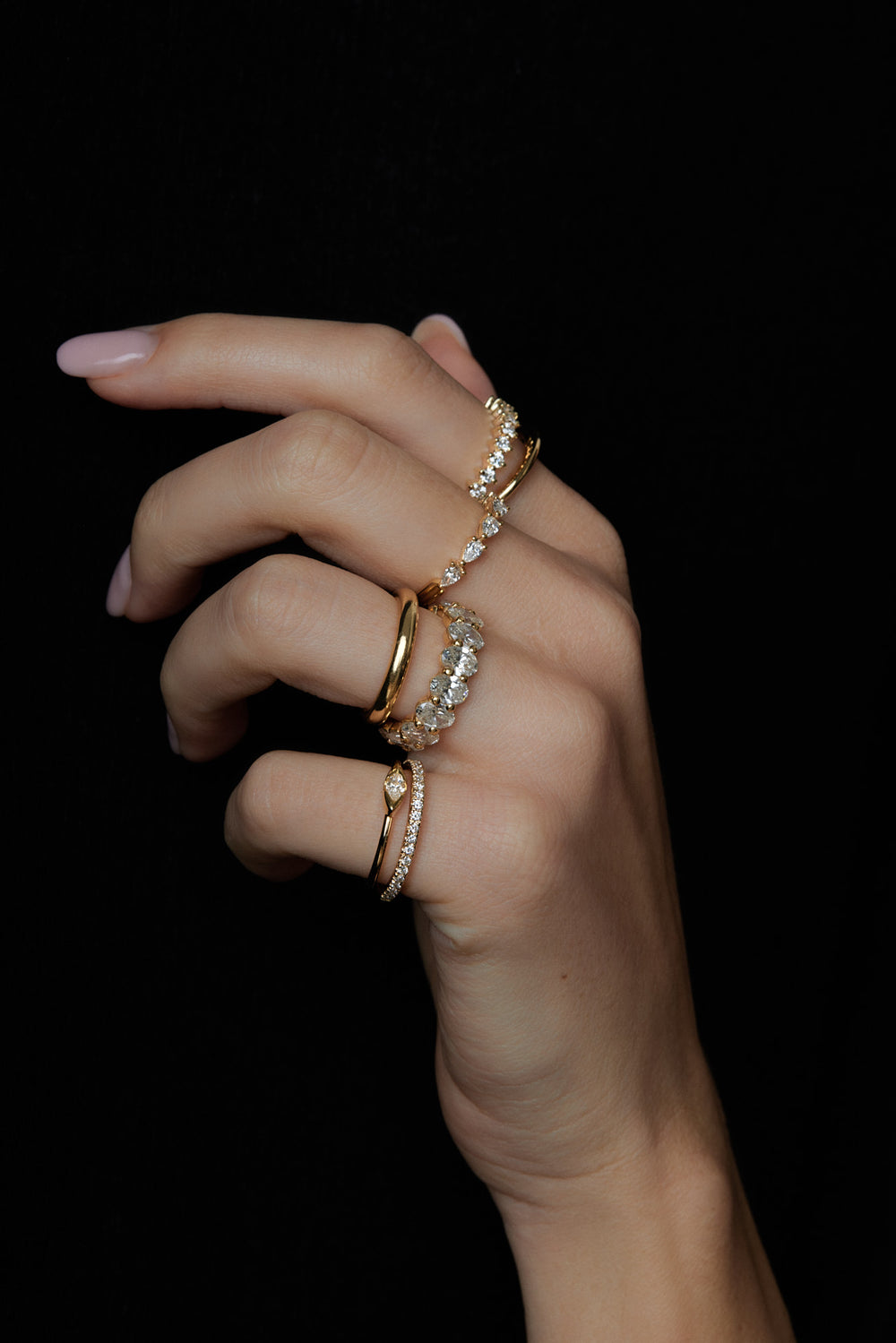 Mini Marquise Diamond Ring | 9K Yellow Gold| Natasha Schweitzer