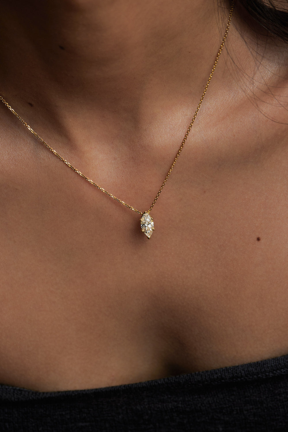 Marquise Diamond Necklace | 18K Gold