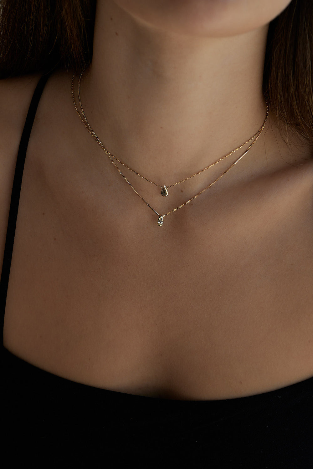 Pear Necklace | 9K Yellow Gold| Natasha Schweitzer