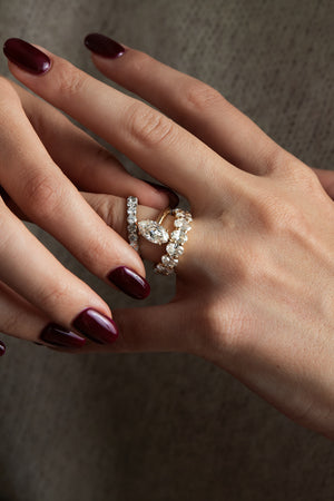 Natasha Marquise Diamond Wrap Ring | 18K Gold | Natasha Schweitzer