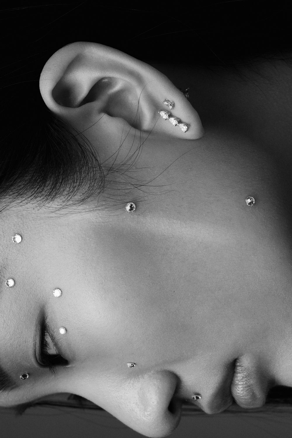Pear Diamond Bar Earrings | 18K White Gold| Natasha Schweitzer