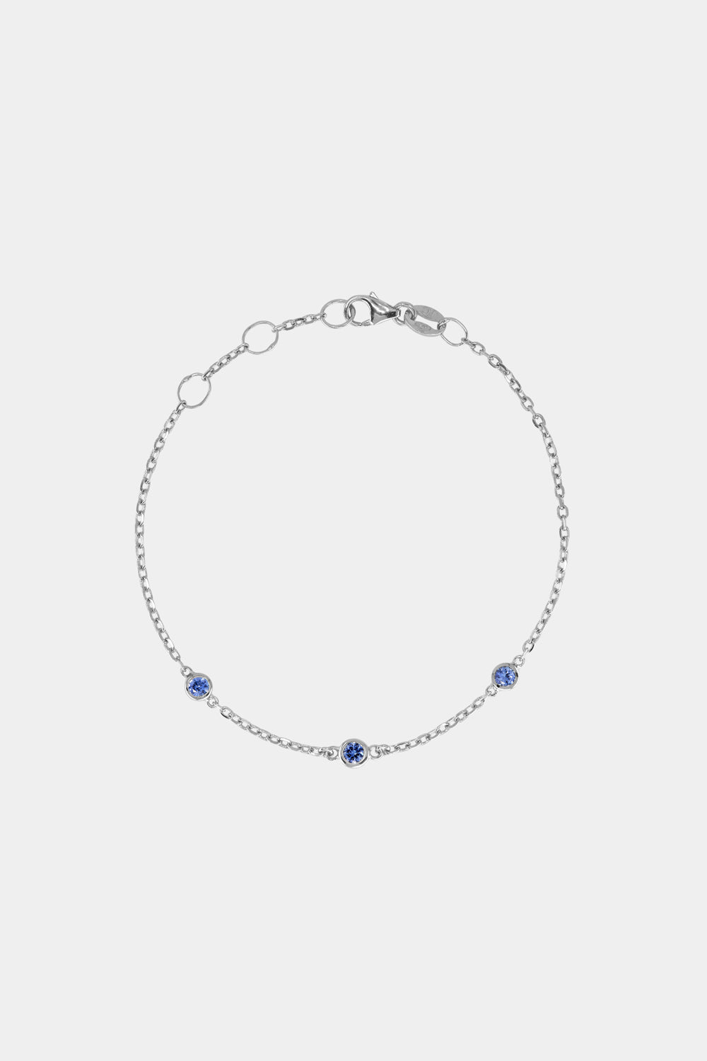 3 Sapphire Bracelet | 9K White Gold