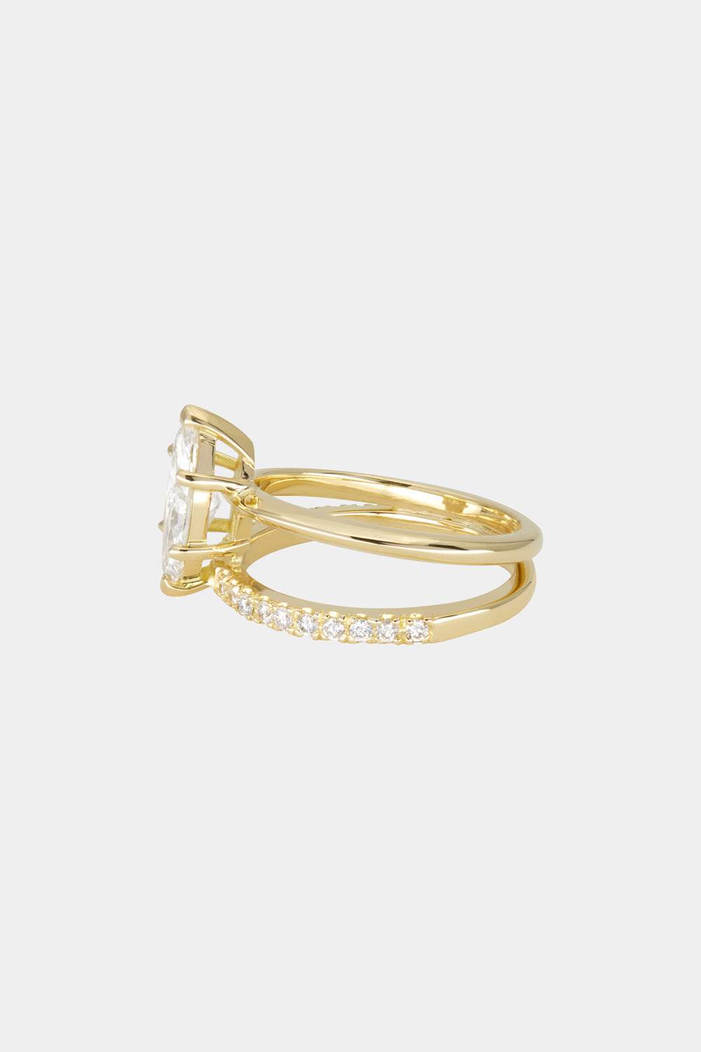 Double Band Marquise Diamond Ring | 18K Gold| Natasha Schweitzer