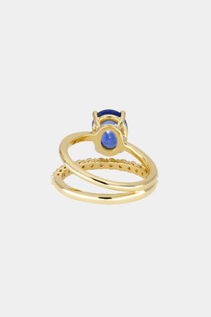 Double Band Sapphire Ring | 18K Gold | Natasha Schweitzer