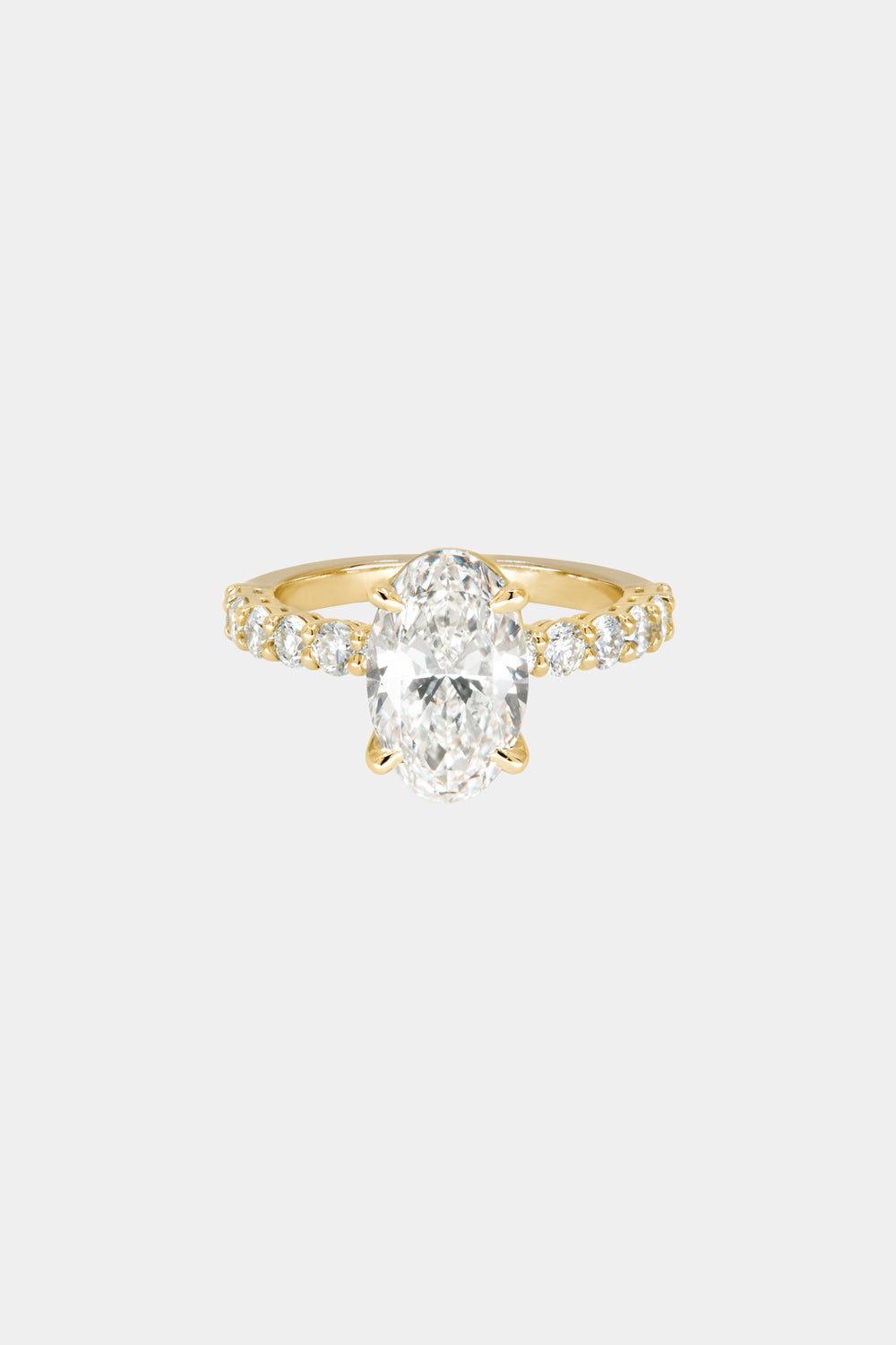 Oval Diamond Half Eternity Ring | 18K Gold