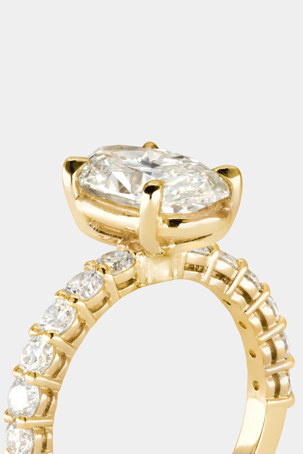 Oval Diamond Half Eternity Ring | 18K Gold| Natasha Schweitzer
