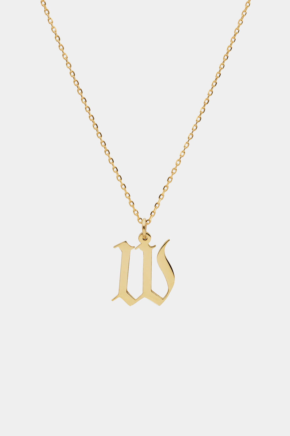 Gothic Letter Necklace | 9K Yellow Gold