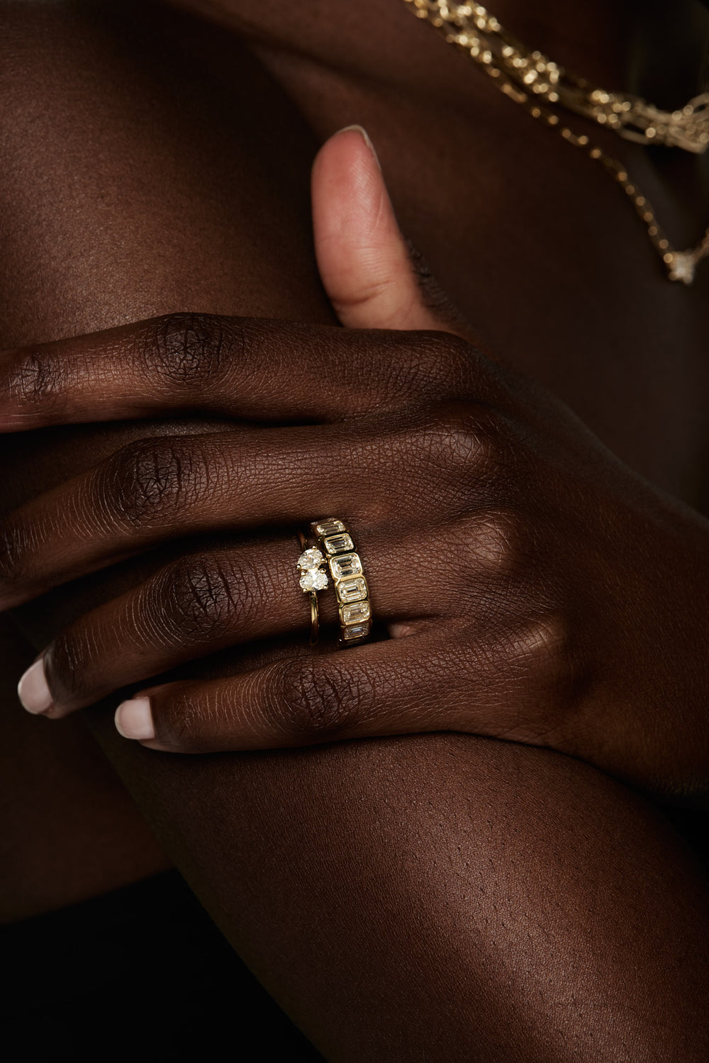 Pear and Oval Diamond Toi Et Moi Ring | 18K White Gold| Natasha Schweitzer