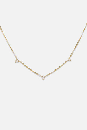 3 Round Diamond Necklace | Yellow Gold | Natasha Schweitzer