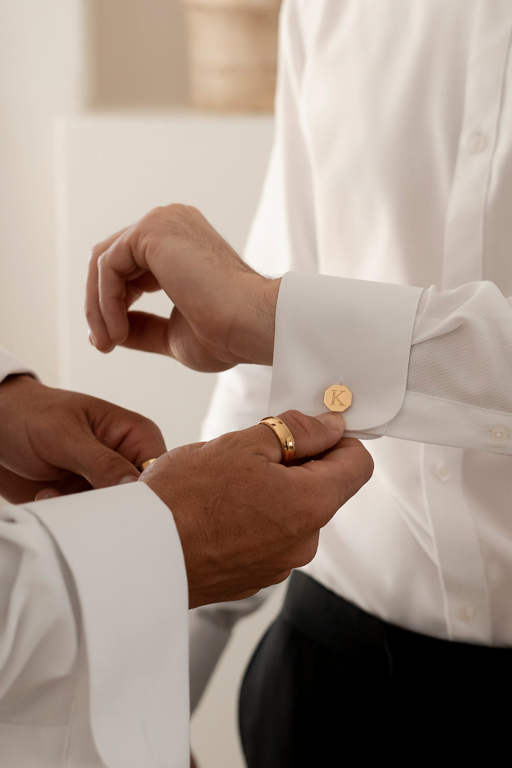 Letter Cufflinks | Gold, More options available| Natasha Schweitzer