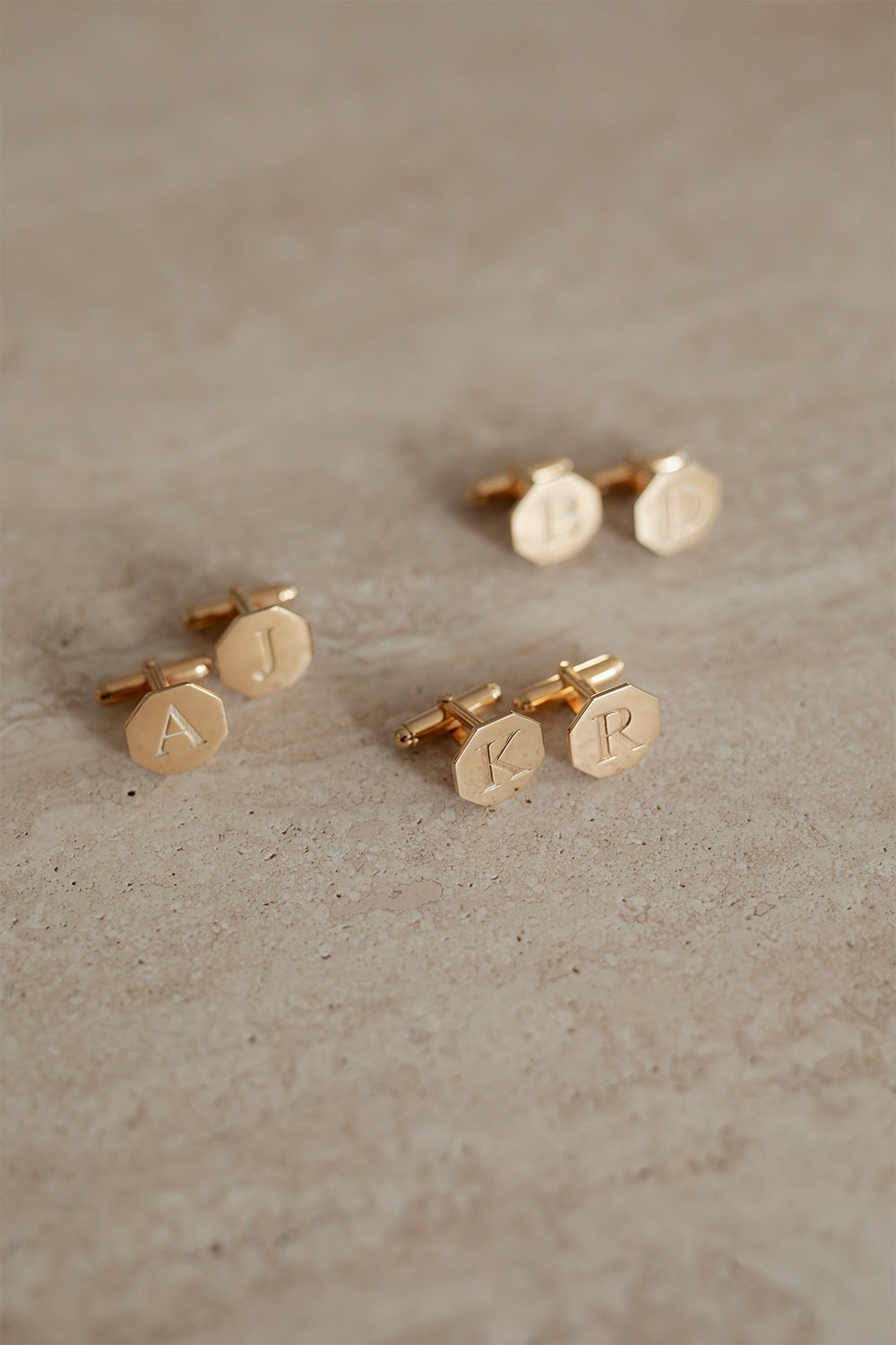 Letter Cufflinks | Gold, More options available| Natasha Schweitzer