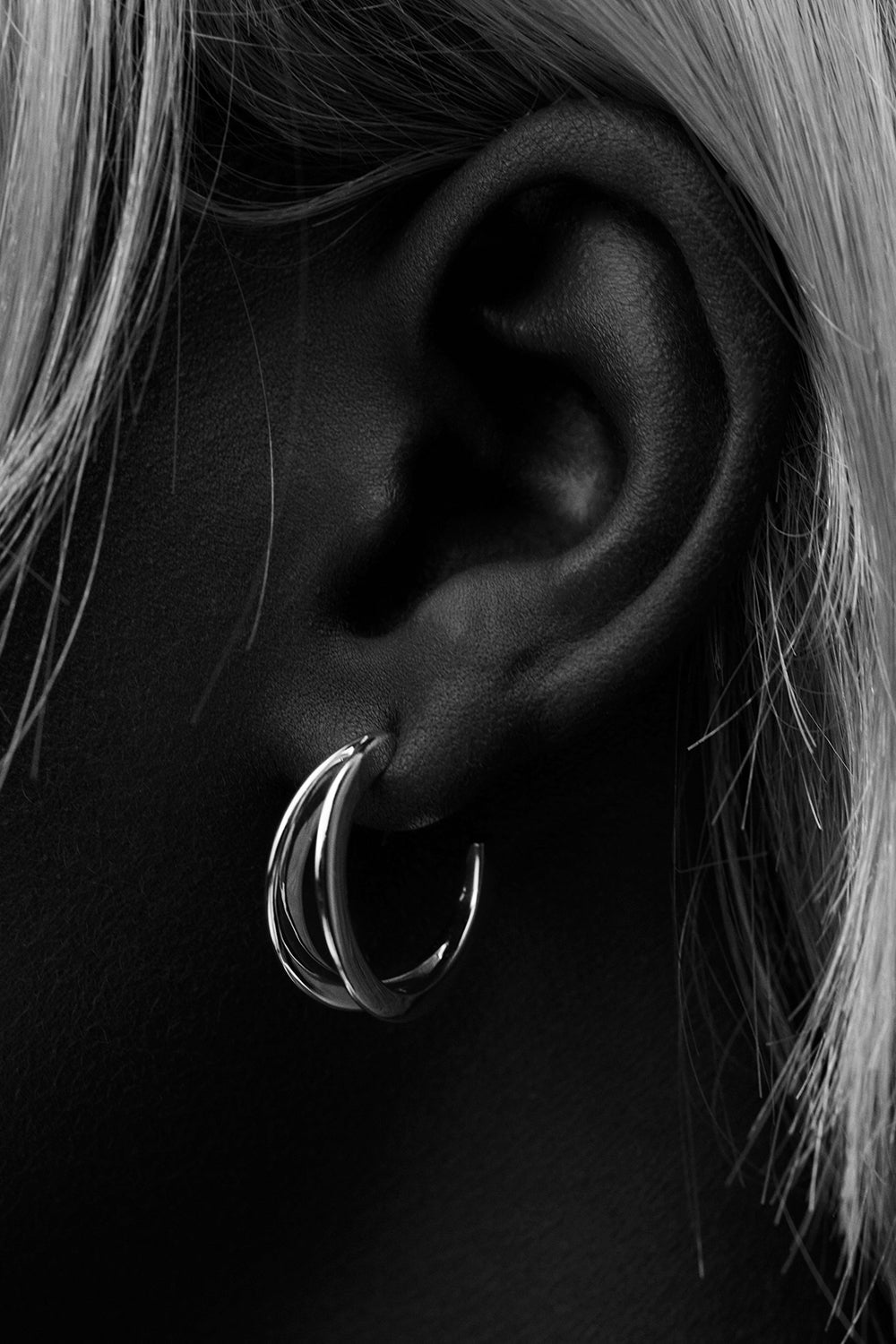 Double Band Hoops | Silver