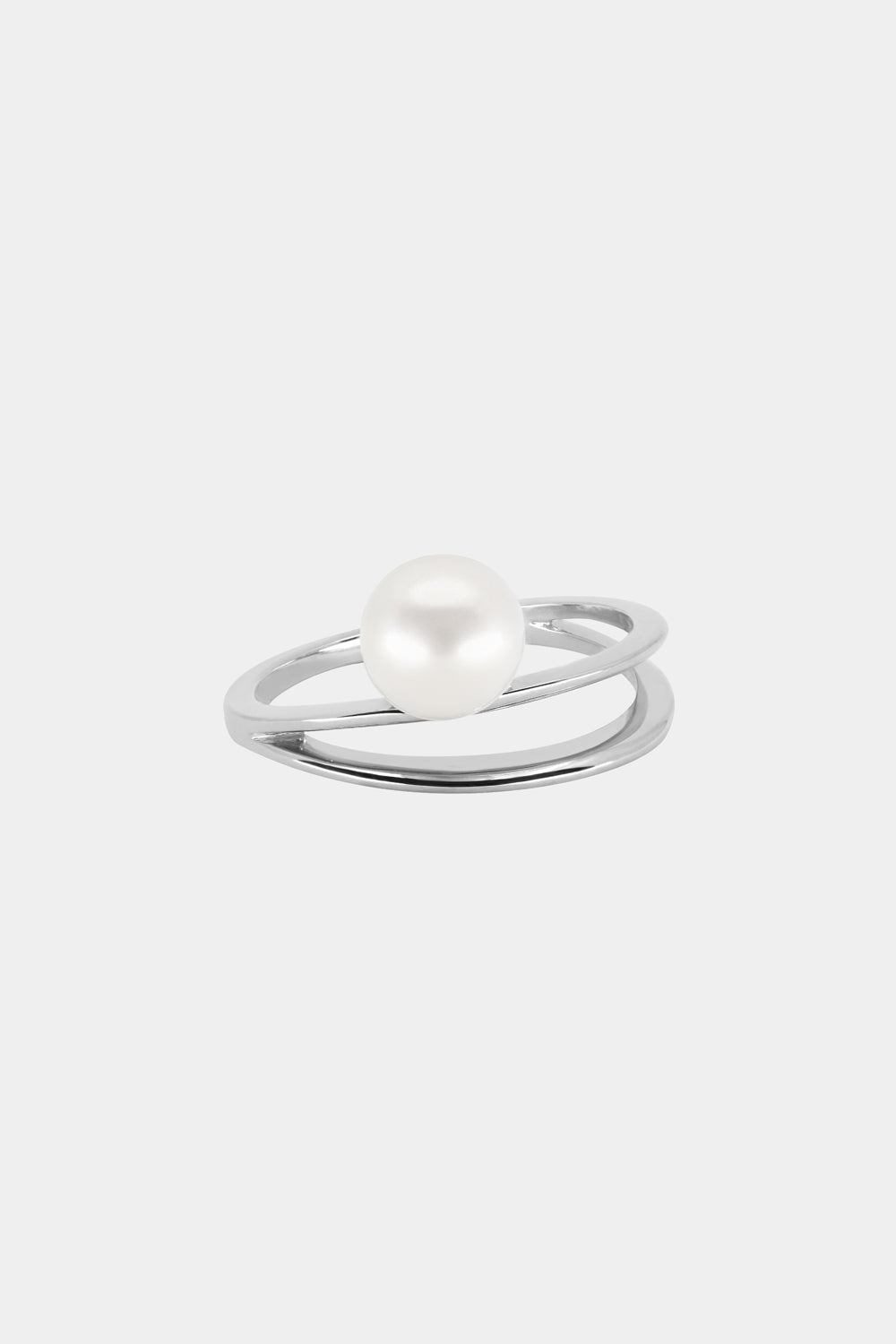 Double Band Pearl Ring | Silver