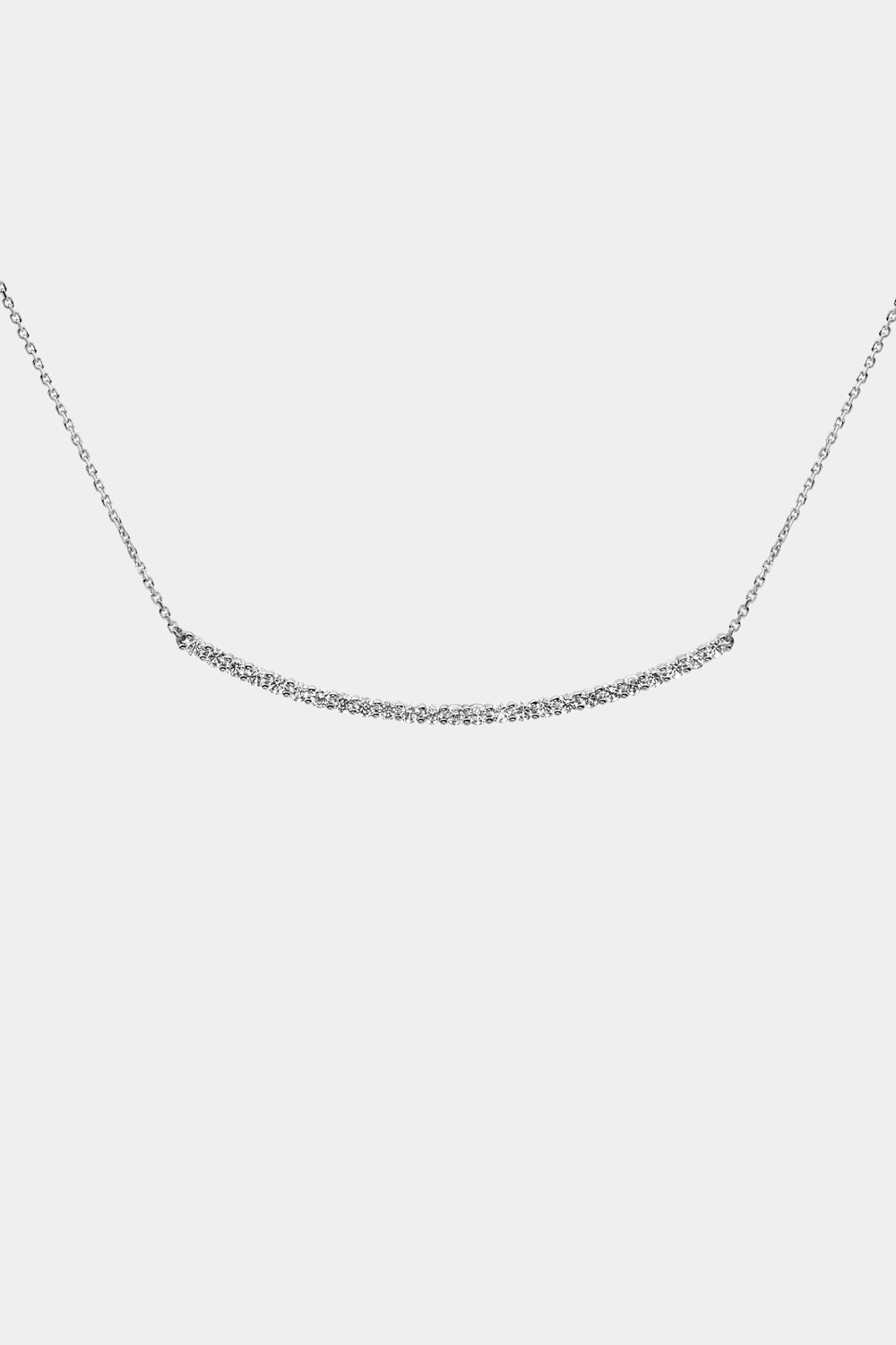 Georgia Diamond Bar Necklace | 18K White Gold