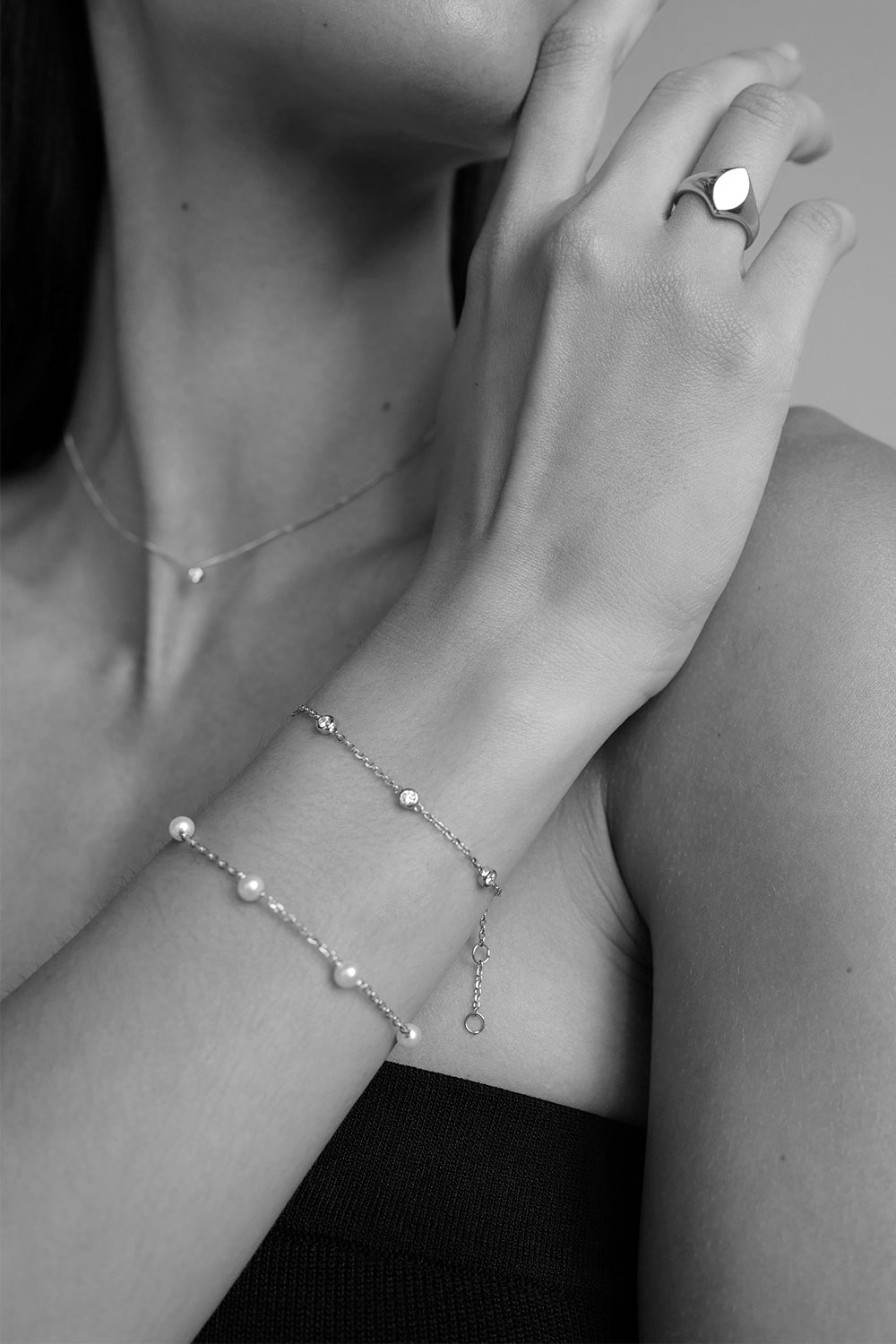 3 Diamond Bracelet | 9K White Gold| Natasha Schweitzer