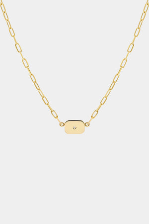 Mina Tag Necklace | 9K Yellow Gold | Natasha Schweitzer