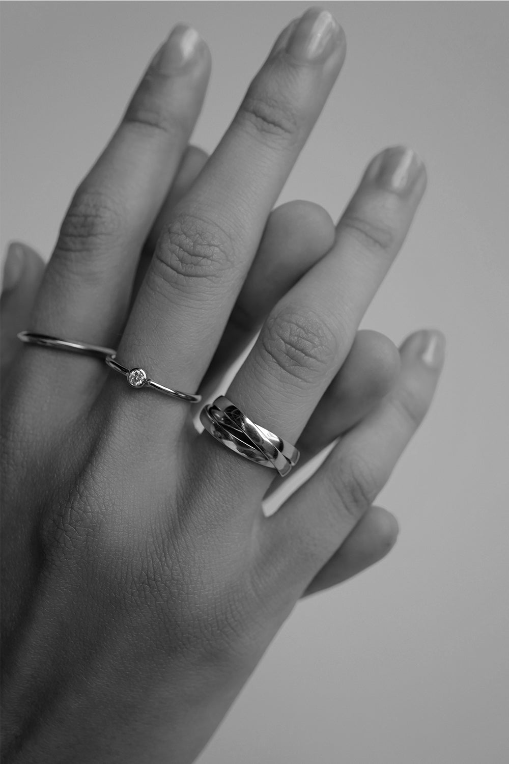 Mini Diamond Ring | 9K White Gold| Natasha Schweitzer